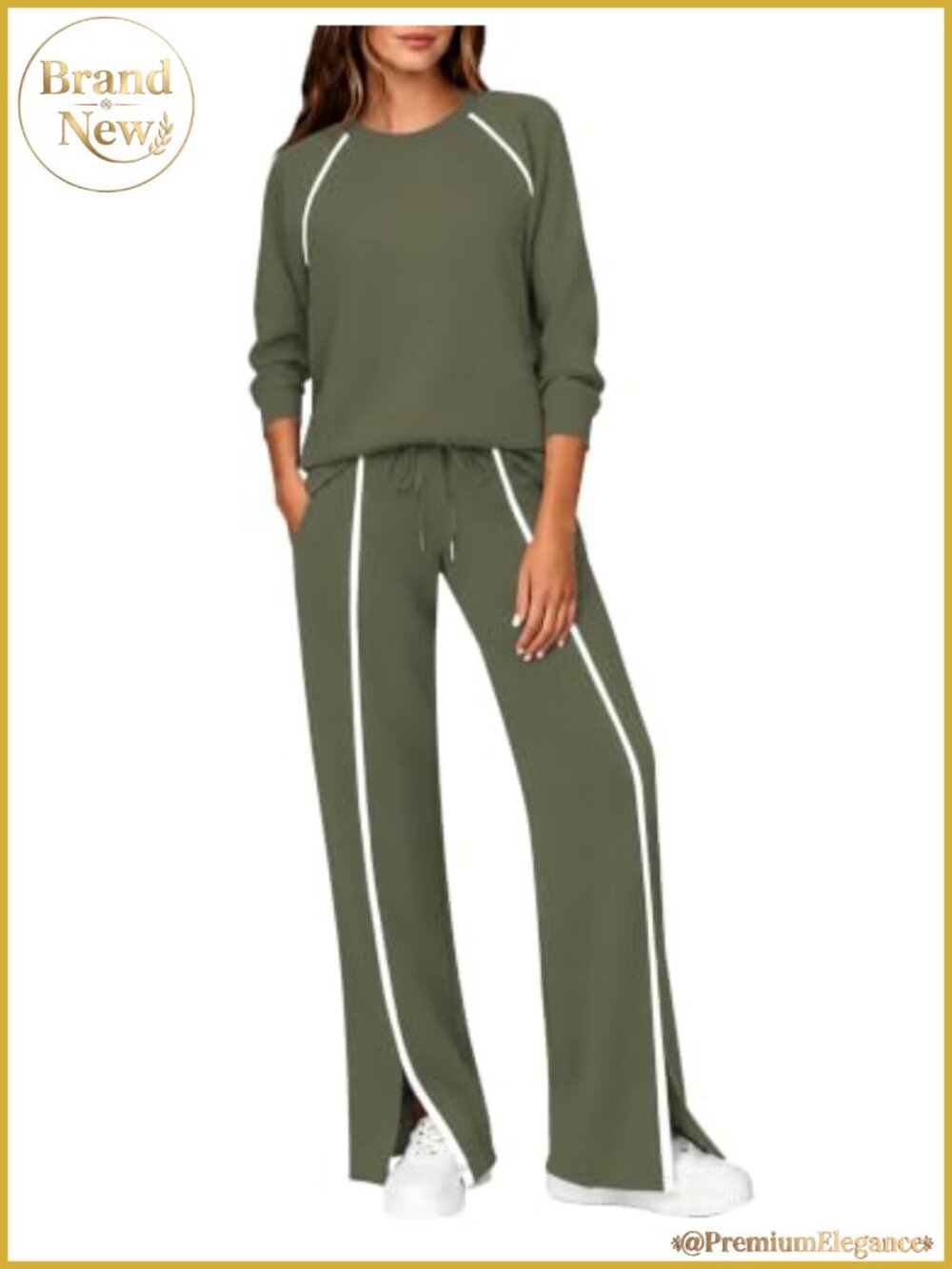 Women's 2 Piece Lounge Set Wide Leg Pants Travel Outfit